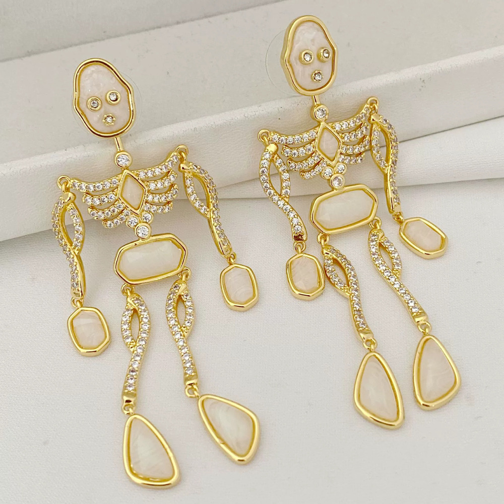 Kendra Scott Funny Cartoon Dark Ghost Skull Figure Earrings Creative